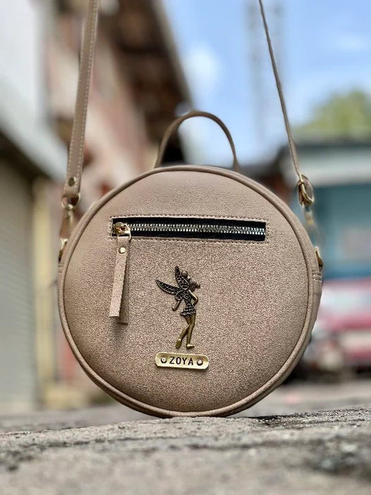 circular ladies sling bag's personalized