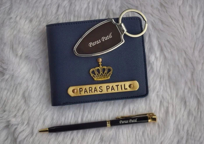Wallet + Shield metal Keychain With pen combo