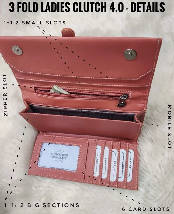 Ladies 3 fold clutch 4.0