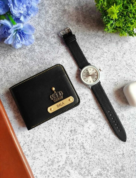 Personalized Men's Wallet 2.0 & Watch Combo