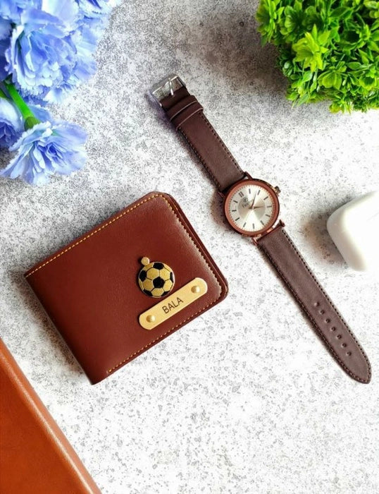 Personalized Men's Wallet 2.0 & Watch Combo