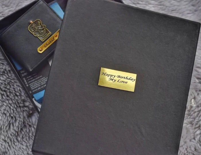 Personalized hamper combo for men 10 (pure leather wallet)