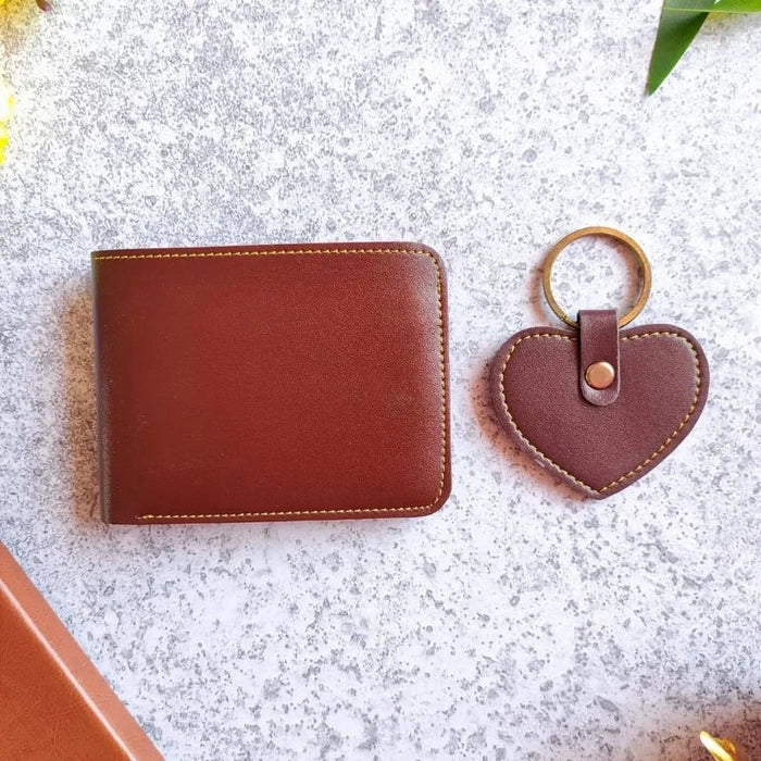 Personalized Men's Wallet & heart Keychain Combo 2.0
