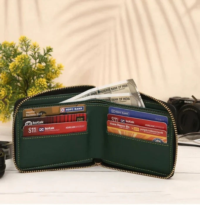 Personalized Unisex Zip around Wallet 7.0