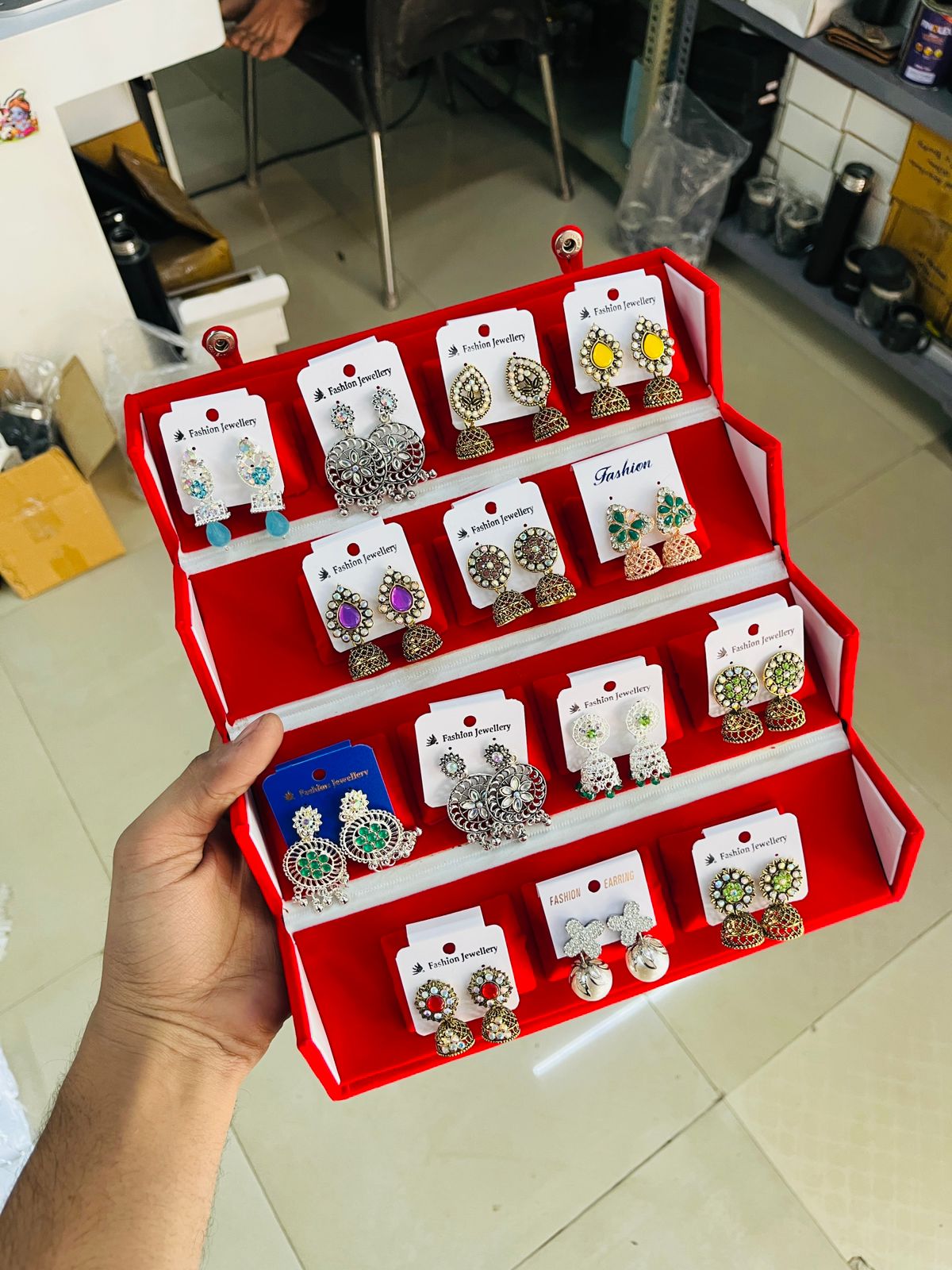 Wallet Adda 14 Pair Earring Set with Custom Name Box