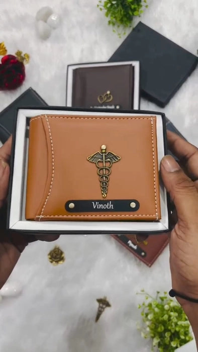 Supreme wallet customised black metal name plate